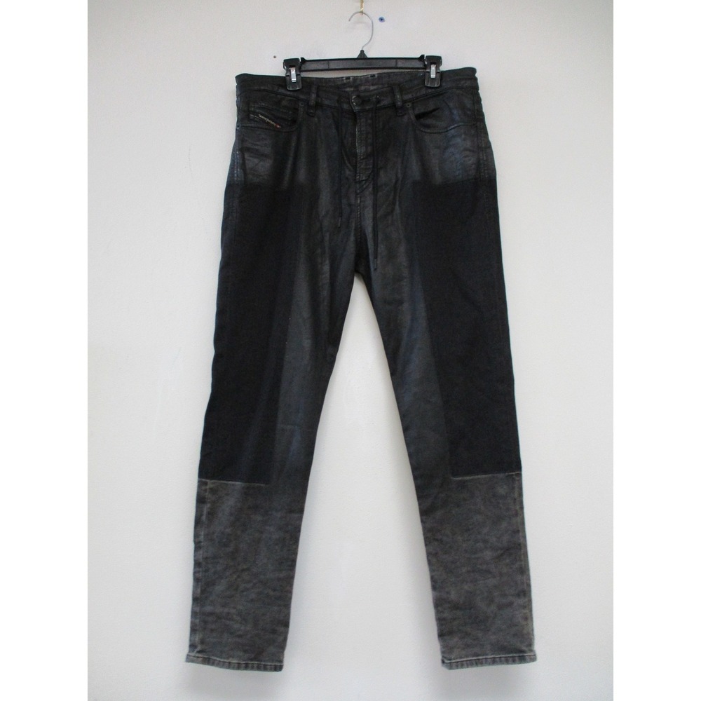 Diesel D-Vider Jeans Mens 34x32 Black Stretch Tapered Streetwear
